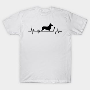 corgi Heartbeat dog Heartbeat corgis Silhouette T-Shirt